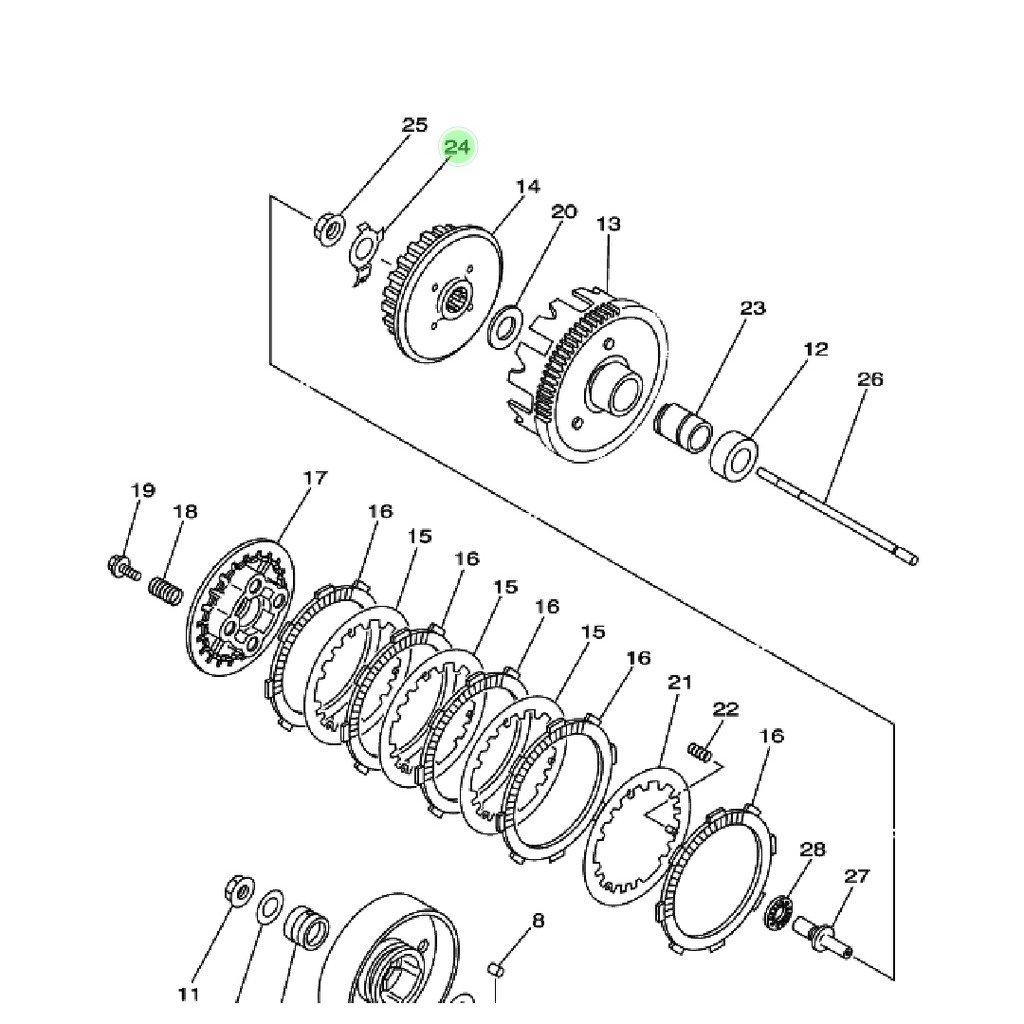 WASHER LOCK PLAT KLEMAN PENGUNCI MUR RUMAH KOPLING VEGA R NEW JUPITER Z 110 BURHAN ORI 5TP-E6135-00