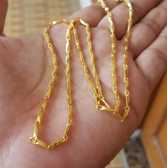 Kalung Biji Padi Cantik Berlapis Emas Kuning 24k Shopee Indonesia