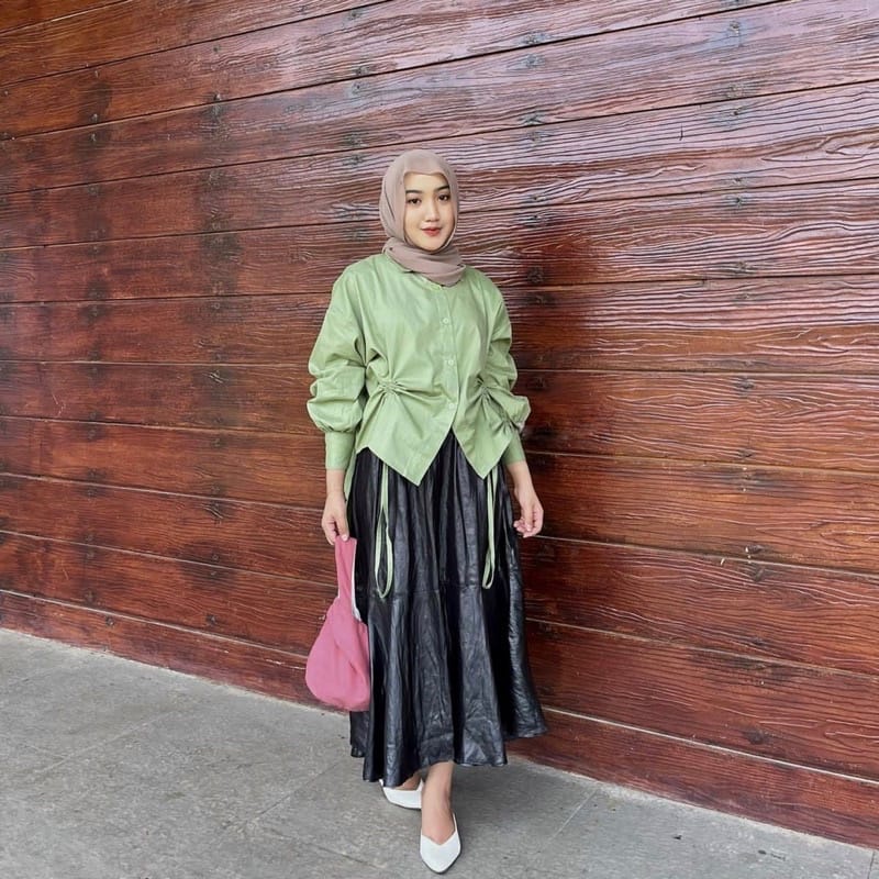 BEFAST - ZEC OOTD Kemeja Oversize NICAN / Syiril Seril Oversize Top / Pakaian Wanita / Atasan Lengan Panjang / Kemeja Oversize  Wanita / Fashion Wanita Kekinian / Trendy / Kemeja Serut Terbaru / Kem Polos Casual / Outfit Cewe Kue