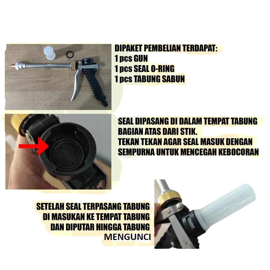 STIK / GUN SPRAYER CUCI MOBIL + TABUNG SABUN