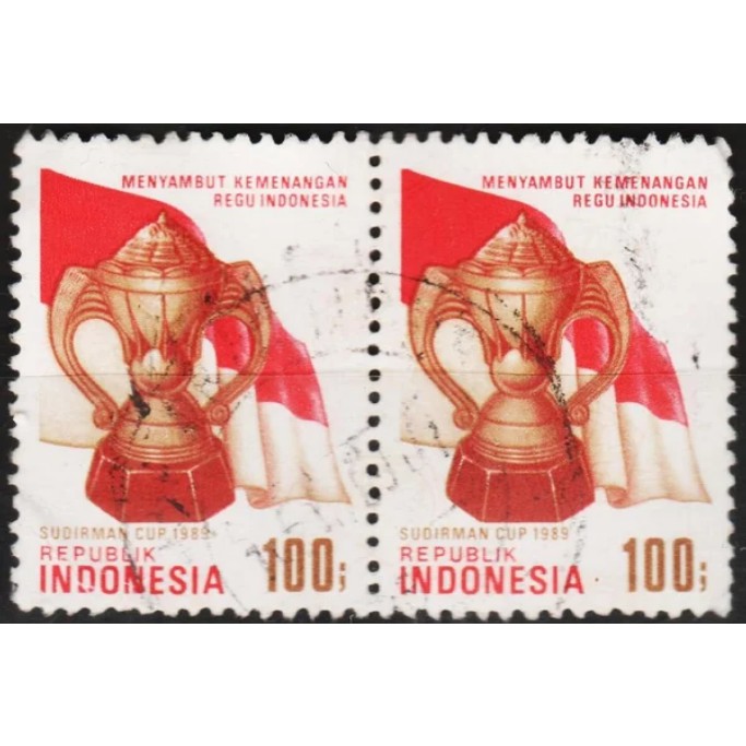 

Perangko Filateli G54 Indonesia VFU 2v Pair 03.07.1989 Sudirman Cup