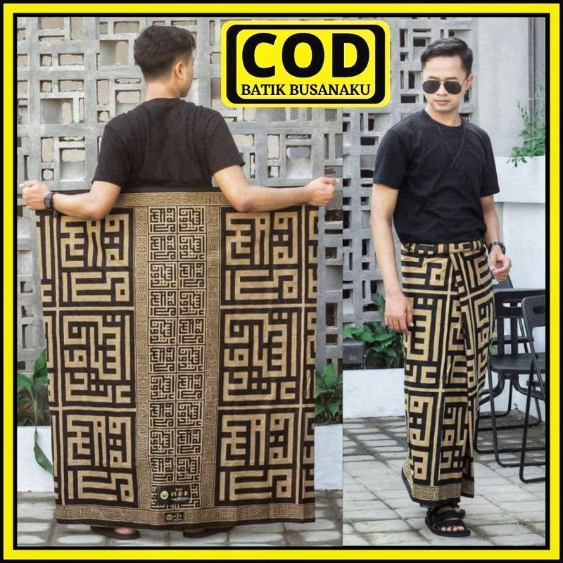 Sarung Batik Pekalongan model Batik Pria Kang Santri palaikat terbaru buat Sholat Pria gaya sarung wadimor ala palaikat terbaru millenials sarung motif aksara jawa