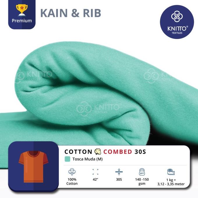 KAIN COTTON COMBED 30S TOSCA MUDA + RIB (BAHAN KAOS)