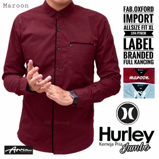 Hurley kemeja pria Jumbo / kemeja pria jumbo hurley / kemeja pria polos / kemeja pria hits