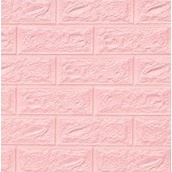 FYGALERY HL0063 Wallpaper Dinding Foam Batu Bata 3D Sticker Wall Decoration Dekorasi Rumah Murah-Pink