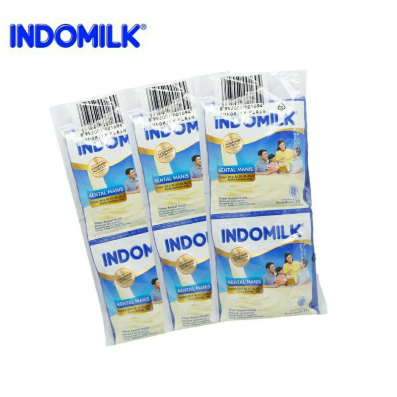 

Susu kental manis INDOMILK putih , 1 RENCENG ISI 6 SACHET , indomilk sachet putih 37 gram x 6 pcs