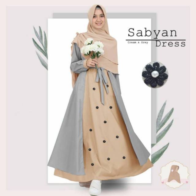  Baju  Gamis  Wanita Terbaru Syari Sabyan Set Hijab Dress 