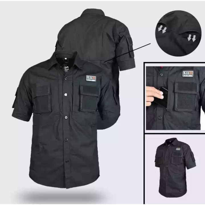 Grosir kemeja Tactical 5.11 pendek | Baju Kemeja Taktikal Lapangan | Polisi | Army