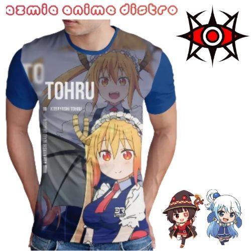 kaos Printing Anime Kobayashi Sanchi Maid Dragon Kobayashi Tohru