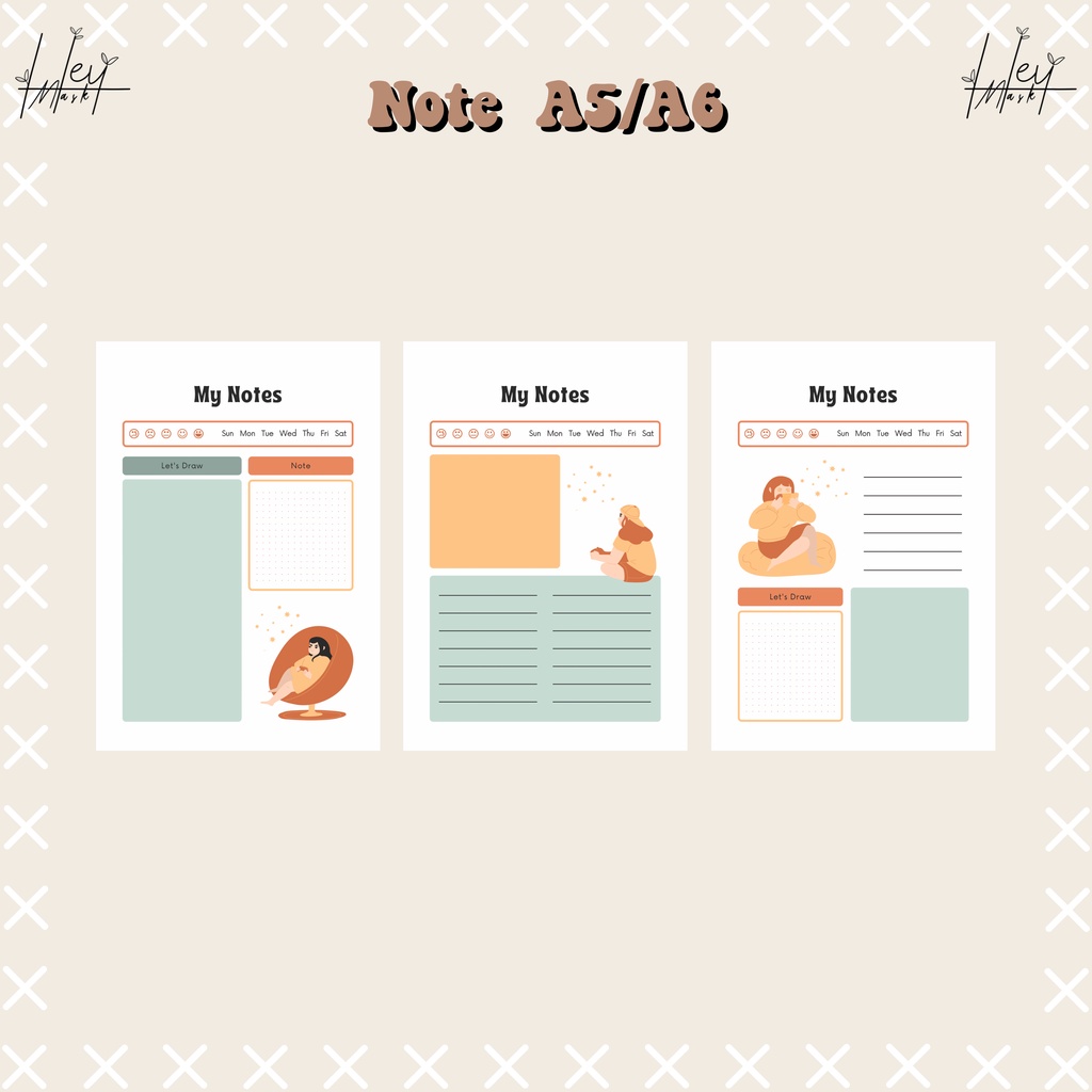 

[HM] NOTE A5/A6 Minteu Mustard Notepad/Catatan/Daily Note