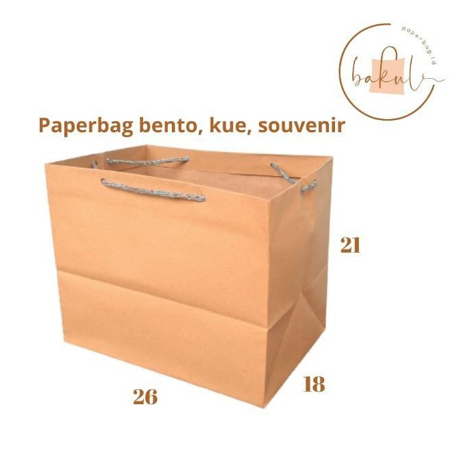 

PAPERBAG COKLAT 26X21 TAS NASI BENTO (PEMBELIAN MIN 12 PCS)