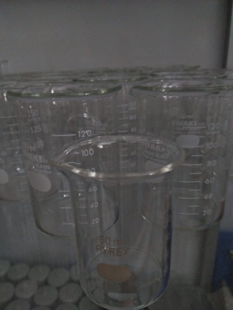 BEAKER GLASS 50ML RRC / BEAKER GELAS KIMIA UKUR KACA 50ML PYREX