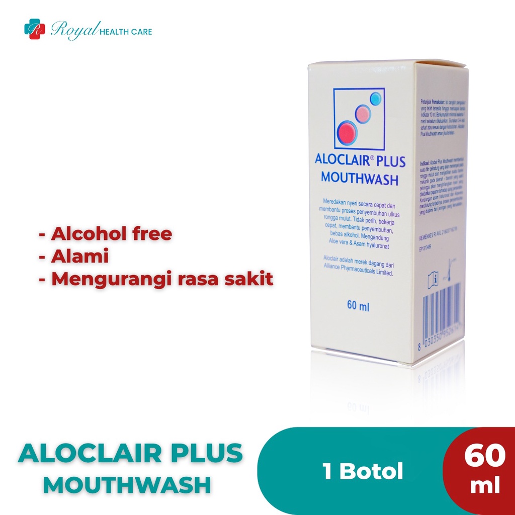 ALOCLAIR PLUS MOUTHWASH 60ML Menyembuhkan Sariawan dan Lesi Traumatik Pada Mulut