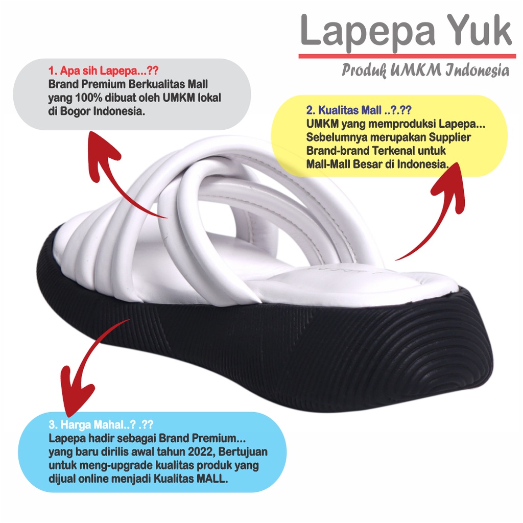 LAPEPA YUK - Sandal Platform Anak Perempuan Usia 2 sampai 10 Tahun TARA KIDS Sendal Anak cewek Wedges Wanita Empuk Model Silang Warna WHITE Putih Strap Lucu Cantik cewe Slop Usia Umur 3 4 5 6 7 8 9 thn Tahun Premium Ori Original Mall Official Store