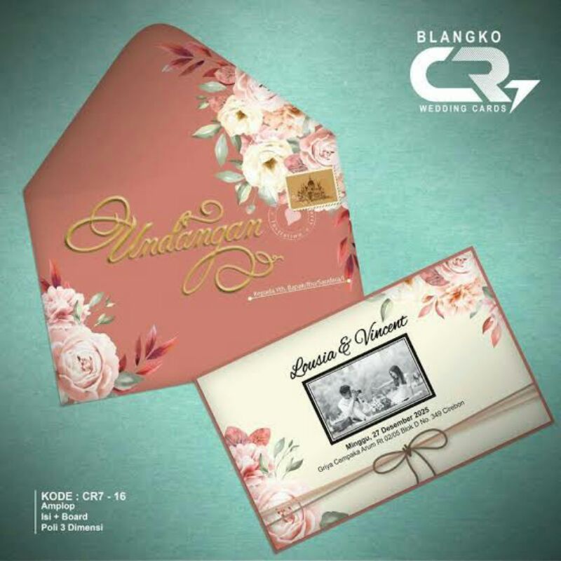 Undangan Pernikahan Amplop + hard cover CR7 16