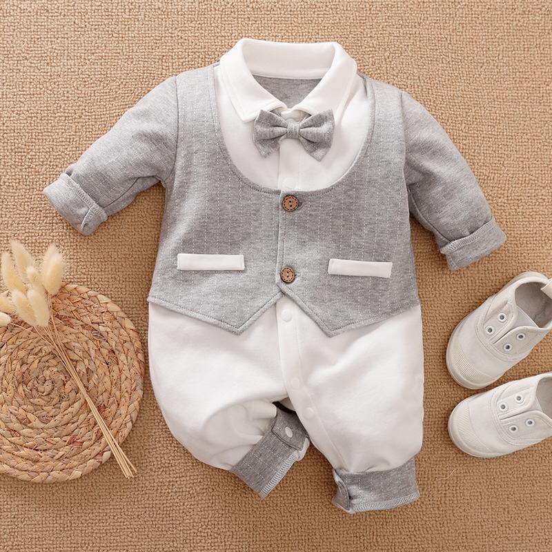 Baju Bayi Cowok laki laki Jumper dasi Lengan Panjang Baju Bayi Cowok laki laki Jumper dasi Lengan Panjang