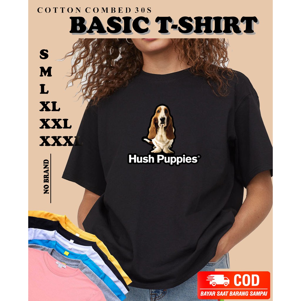 Baju Hush Puppies Original Combed Premium - Kaos Pakaian Atasan Pria wanita oversize big size