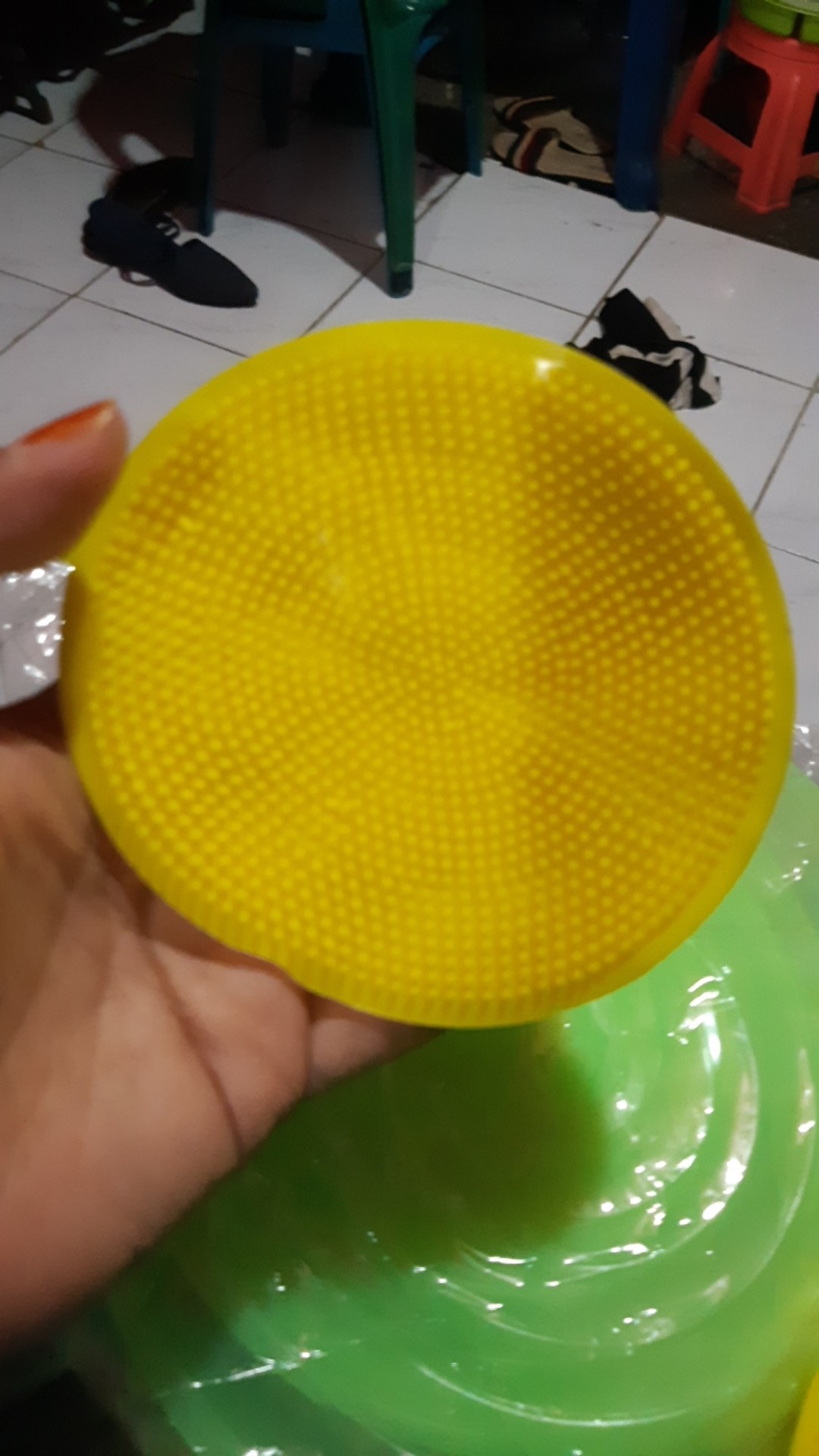 Spon Cuci Piring Silikon Sikat Spons Silicon Anti Kuman Karet Serbaguna [pm]