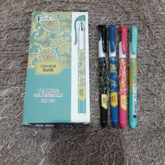 

Bolpen Gel Tozhca batik BK022 isi 12pcs