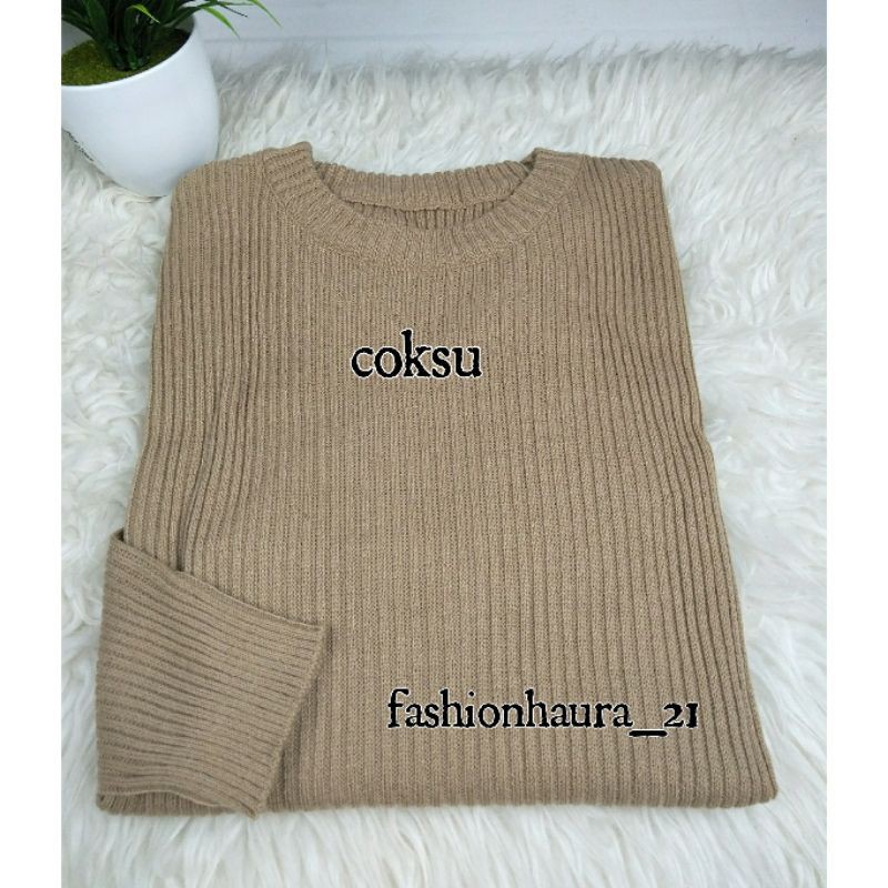 BEST SELLER BOXY ABG SWEATER RAJUT JUMBO WANITA OVERSIZE BAJU RAJUT POLOS HALUS ATASAN WANITA RAJUT PREMIUM-coksu