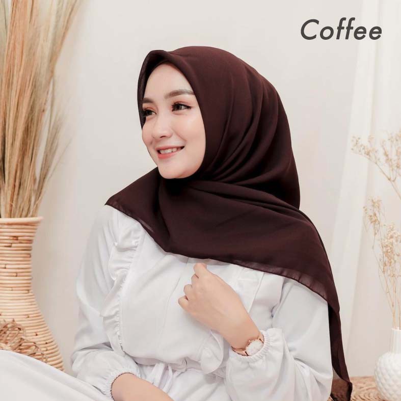 Bella Square Jilbab | Hijab Segiempat | Warna Part 2-Coffee