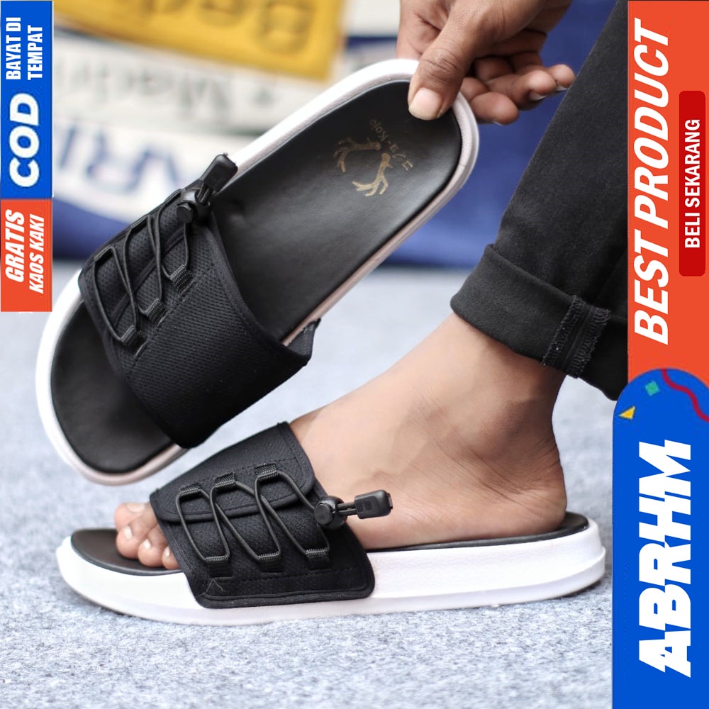 ABRHM BWO Sandal Pria Slop Distro Kekinian Terbaru