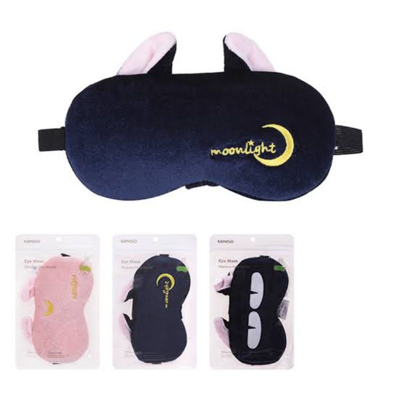 Miniso Cover Eye Mask Penutup Mata Dingin Tidur dengan Ice Gel Karakter Telinga Lucu
