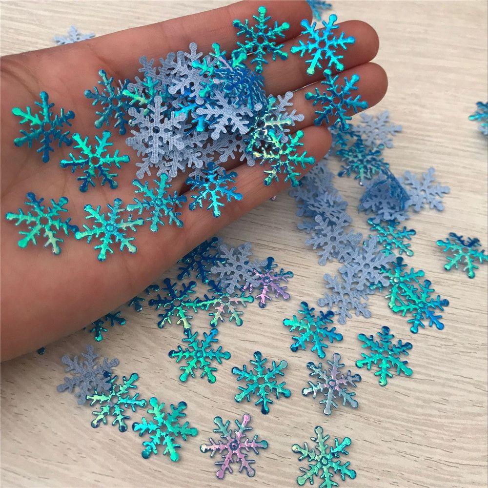 Suyo 100 /200/300Pcs Natal Confetti DIY Craft Dekorasi Pernikahan Perlengkapan Pesta Ulang Tahun Xmas Snowflake