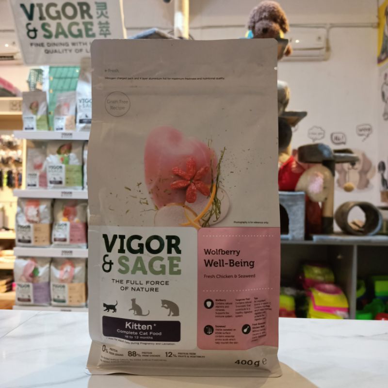 Vigor &amp; Sage Wolfberry Well Bring Kitten 400Gr / CatFood Makanan Kucing Anakan