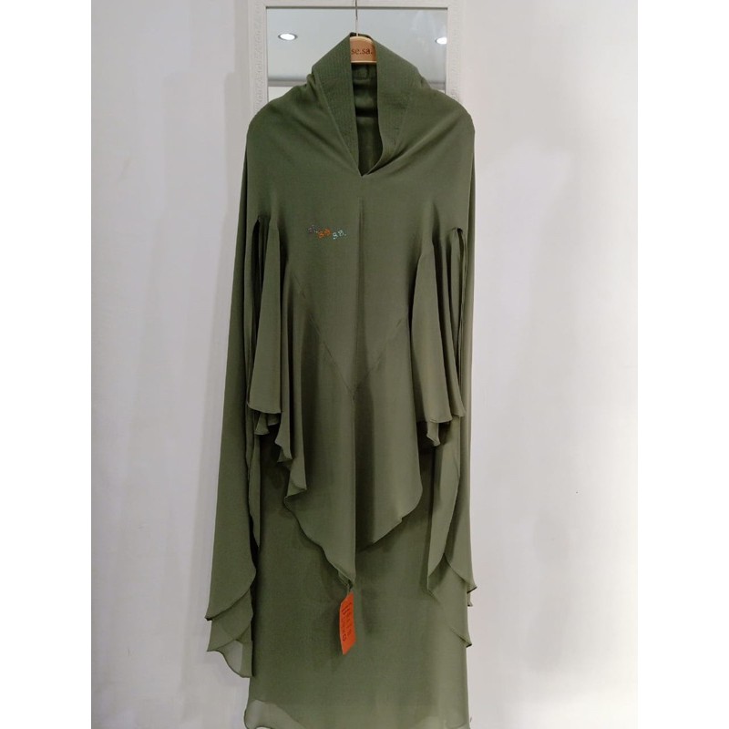 Khimar Sonya washed green sisesa (sale)