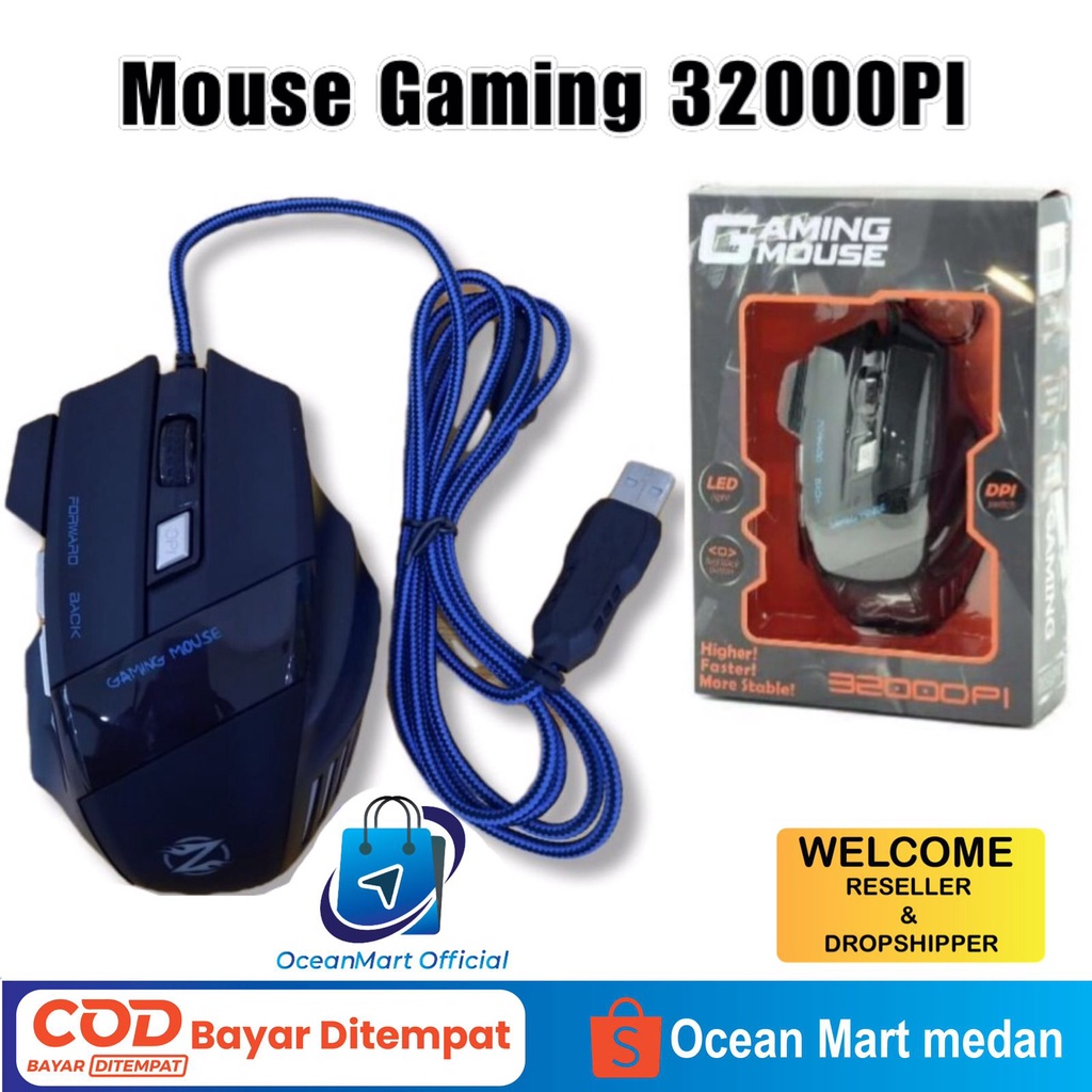 Mouse Gaming 32000PI Kabel USB Optical Silent Sensor LED 2.4Ghz Komputer PC Laptop Aksesoris Handphone HP OCEANMART OCEAN MART Murah   Grosir