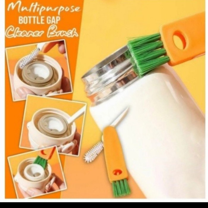 Sikat DOT Botol Bayi Sikat Cuci Tutup Botol 3in1 Pembersih Celah Botol-3
