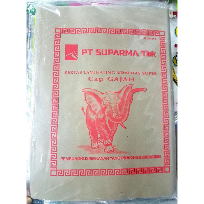 Kertas Bungkus Nasi Besar - Gajah Pink Isi 250 lembar
