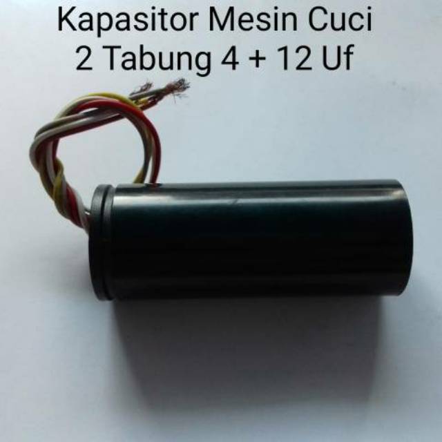 Kapasitor Capasitor 4+12 uf Mikro Farad Mesin Cuci 2 Dua Tabung