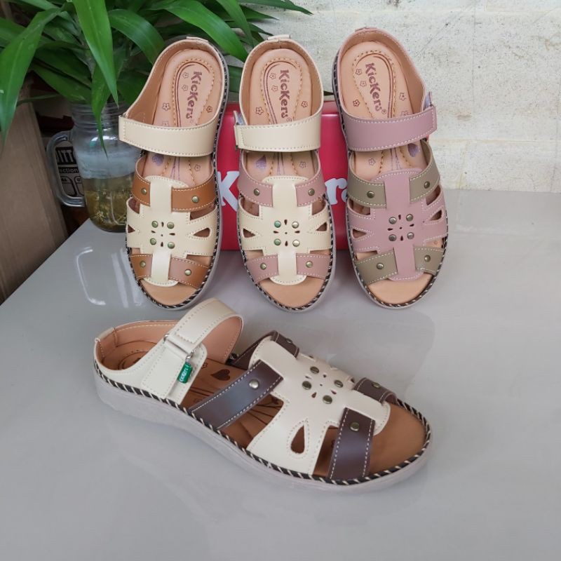 SL 44 [2 WARNA] Sepatu sandal wanita model keren / Sepatu sandal dengan ujung terbuka / Sandal kicke