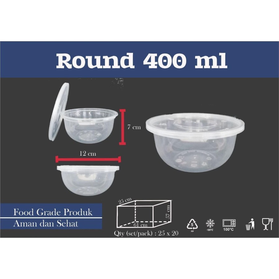 Thinwall Oti Oti Bowl 400ml isi 25pc