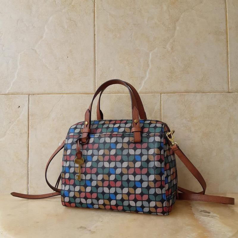 tas f0ss1L rachel satchel black multi