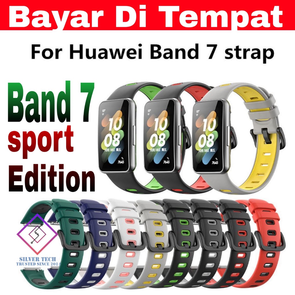 Silvertech Strap Kompatible Huawei band 7 Sport Edition Tali Pengganti jam Kompatible untuk Band 7 model Sport two color | hanya strap tidak termasuk jam