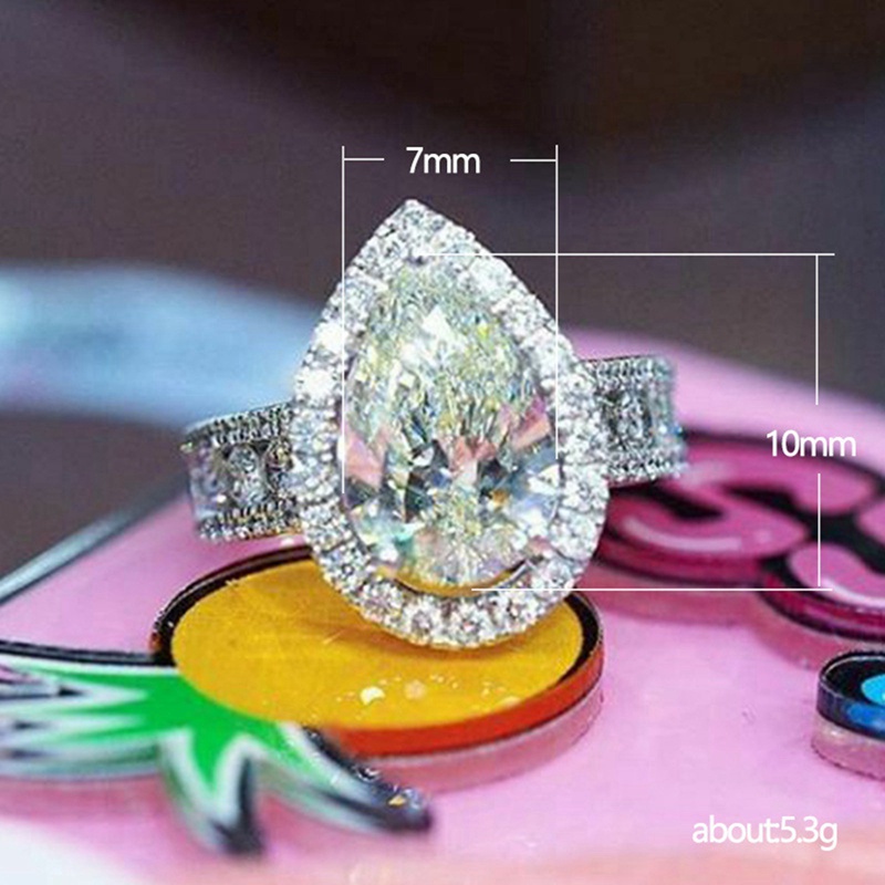 Luxury Fashion Pear Shaped Diamond Ring Wedding Ring