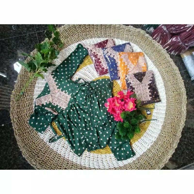 SETELAN GAMIS ANAK 3-4TH (motif love, macan, polkadot)