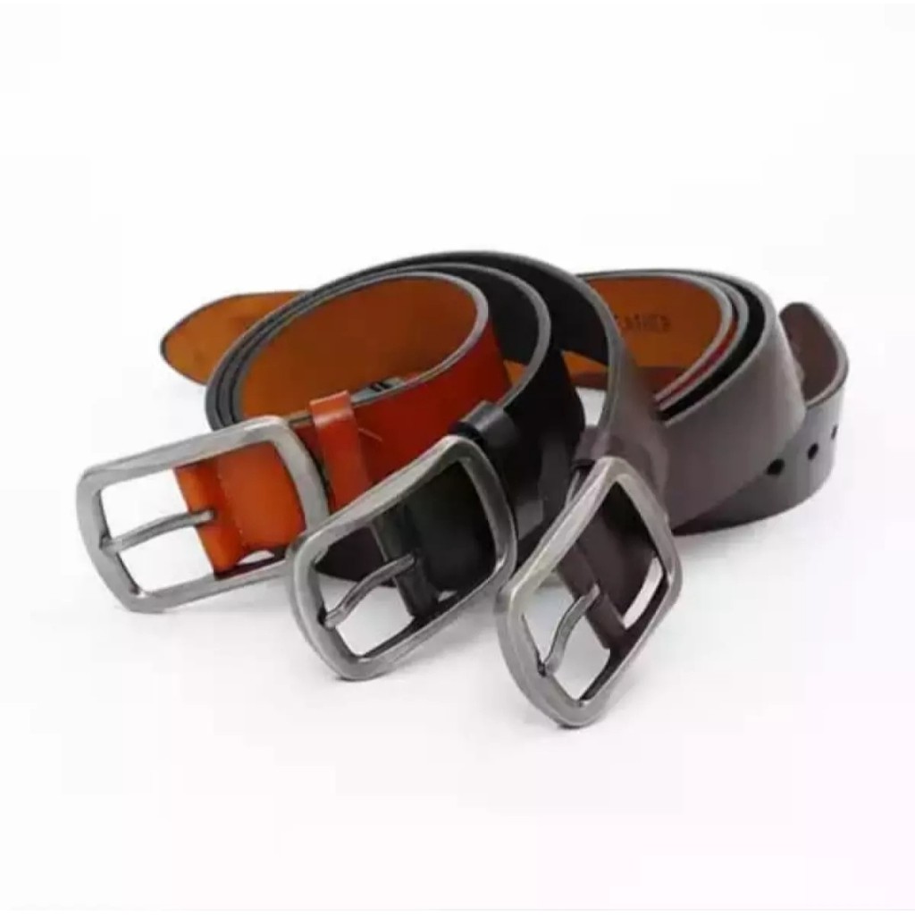 Buckle style -Sabuk Pria Model Jarum H - Sabuk IMPORT - Bahan Kulit Sintetis import