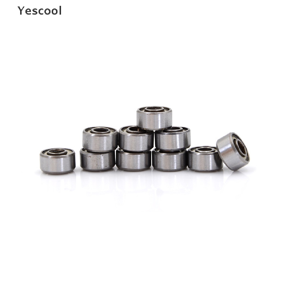 Yescool 10pcs 693ZZ Bola Bearing Miniatur Bahan Baja Karbon Ukuran 3x8 X 4mm