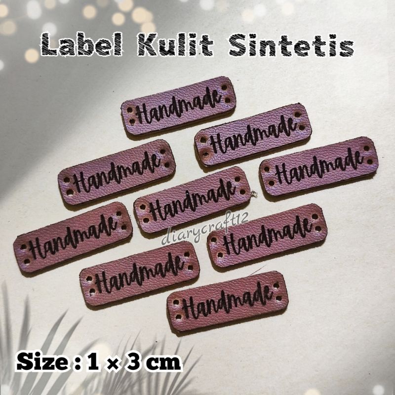 Label Kulit Sintetis Tulisan Handmade