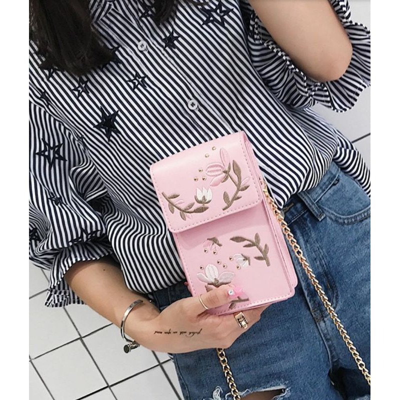 dem_sare - BDS002 POCKET DYLAN Pocket Bag Tas Selempang Wanita Mini Slingbag sakura Tali Rantai Termurah