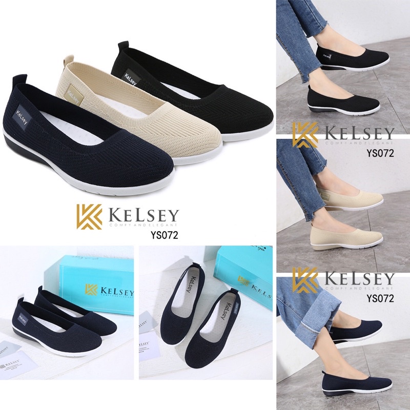 (GRATIS ALAS KAKI) Kelsey Sepatu Flat wanita YS072 Sepatu Wanita Slip On