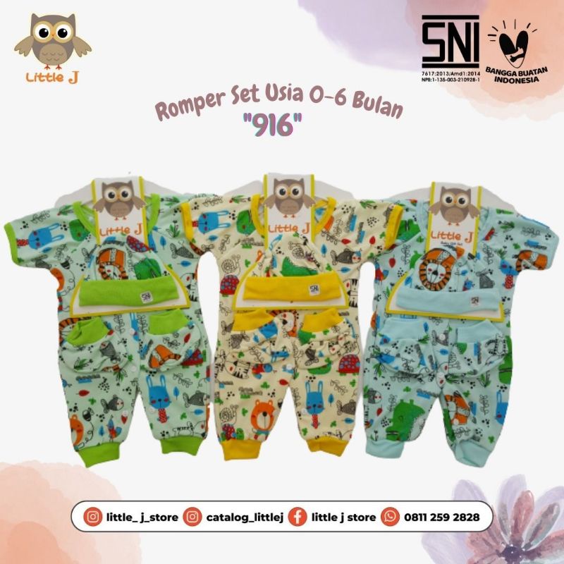 SNI JUMPER kancing SET Little J topi sarung kaki bayi newborn kado