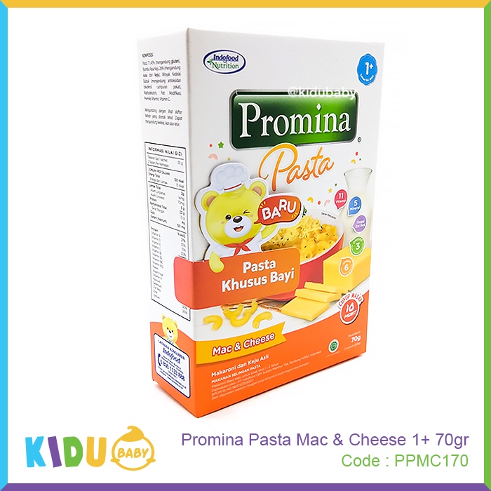 Promina Pasta Mac &amp; Cheese 1+ 70gr Makanan Bayi &amp; Anak / Makana Pendamping ASI Kidu Baby