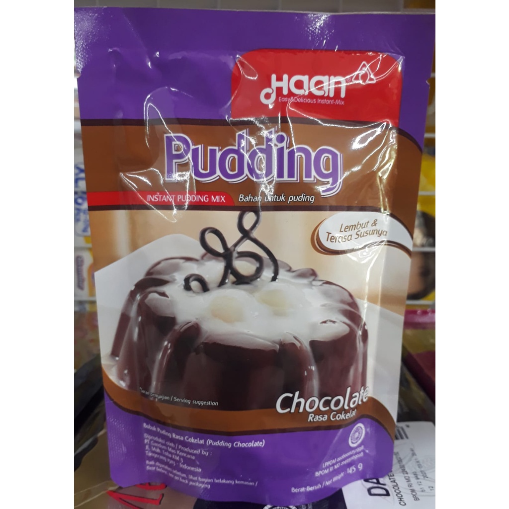 

HAAN Pudding Mix Instant COKLAT Kemasan 145 Gram Murah POUCH