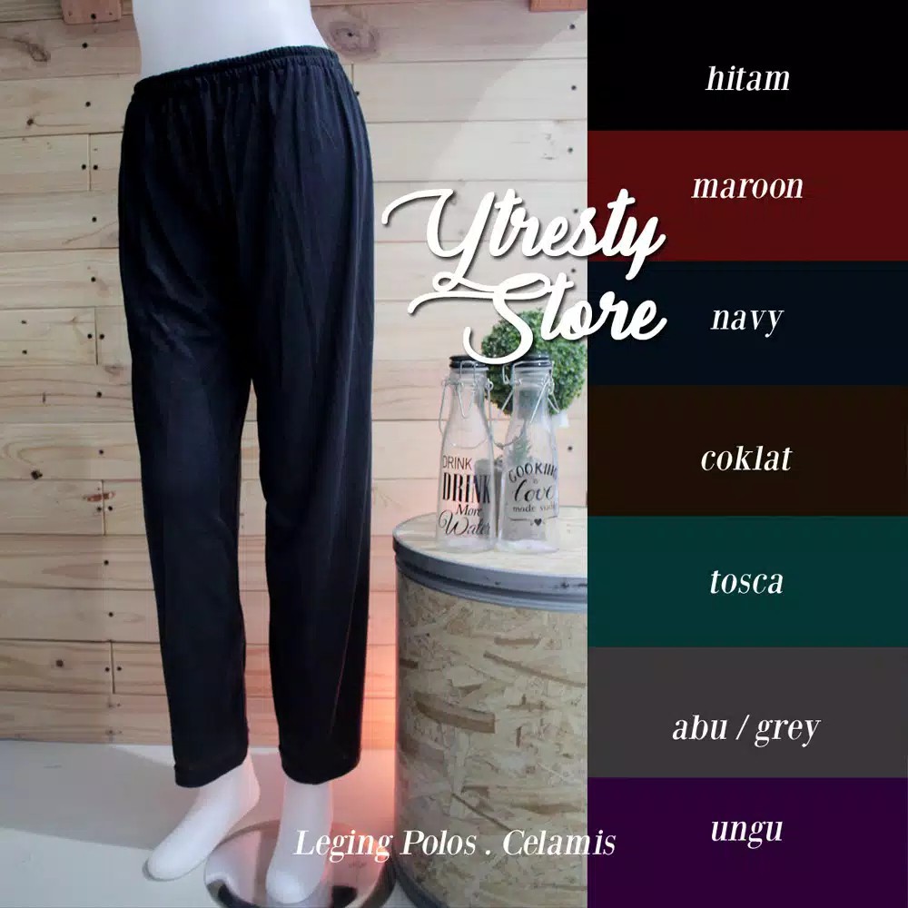 LEGGING POLOS MUSLIMAH SYARI SUPER NYAMAN - Celamis Panjang Polos