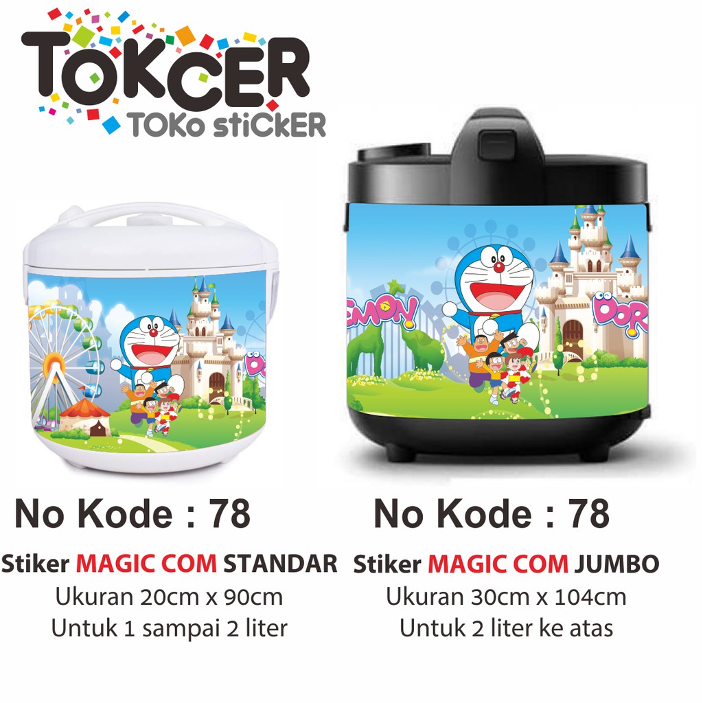 Stiker MAGIC COM / Rice Cooker Motif DORAEMON